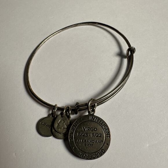 Alex and Ani Zodiac Virgo III Charm Bangle Silver Bracelet - Picture 2 of 2